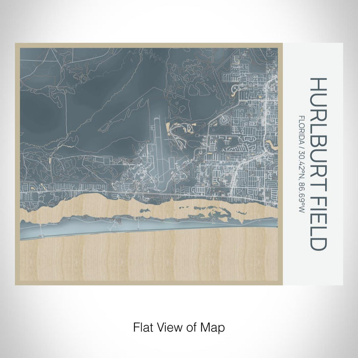Rendered View of Hurlburt Field Florida Map on 20oz Stainless Steel Insulated Bottle with Bamboo Top with printed afternoon style map