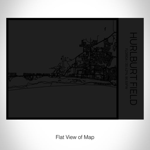 Rendered View of Hurlburt Field Florida Map on 20oz Stainless Steel Insulated Bottle with Bamboo Top in Matte Black with printed Tactile Lines Map in Black