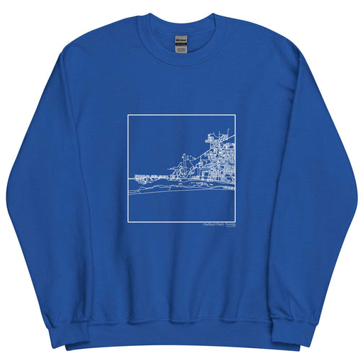 Hurlburt Field Florida  Map Unisex Crewneck Sweater with City inscription in Royal Blue