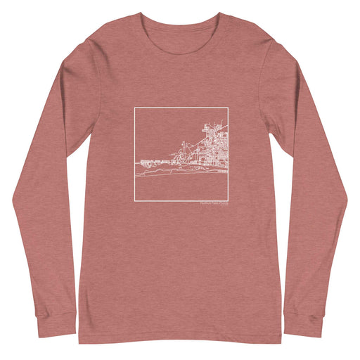 Hurlburt Field Florida  Map Unisex Long-Sleeve T-shirt with City inscription in Heather Mauve