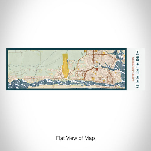 Rendered View of Hurlburt Field Florida Map on 10oz Stainless Steel Insulated Cup in Woodblock with Sliding Lid