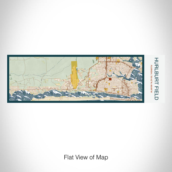 Rendered View of Hurlburt Field Florida Map on 10oz Stainless Steel Insulated Cup in Woodblock with Sliding Lid
