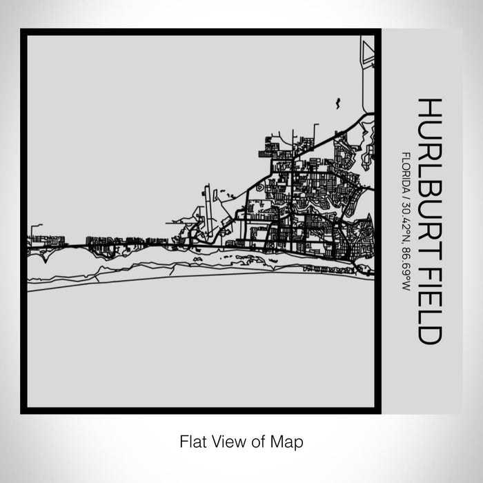 Rendered View of Hurlburt Field Florida Map on 17oz Stainless Steel Insulated Tumbler in Tactile Lines with Succulent in Background