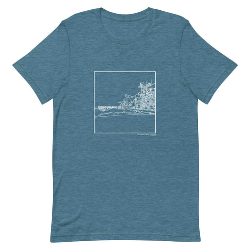 Hurlburt Field Florida  Map Unisex T-Shirt with City inscription in Heather Teal