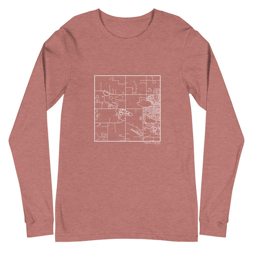 Hygiene Colorado  Map Unisex Long-Sleeve T-shirt with City inscription in Heather Mauve