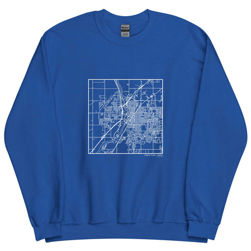 Idaho Falls Idaho  Map Unisex Crewneck Sweater with City inscription in Royal Blue