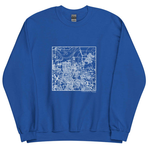 Independence Missouri  Map Unisex Crewneck Sweater with City inscription in Royal Blue