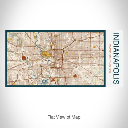 Rendered View of Indianapolis Indiana Map on 17oz Stainless Steel Insulated Bottle with printed woodblock style map