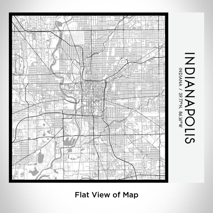 Rendered View of Indianapolis Indiana Map on 17oz Stainless Steel Insulated Tumbler in Classic Map Style