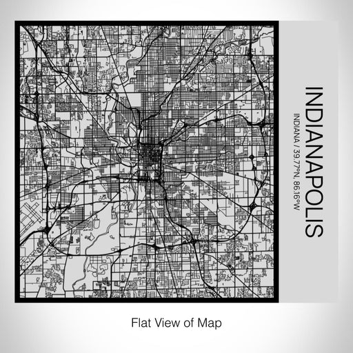 Rendered View of Indianapolis Indiana Map on 17oz Stainless Steel Insulated Tumbler in Tactile Lines with Succulent in Background