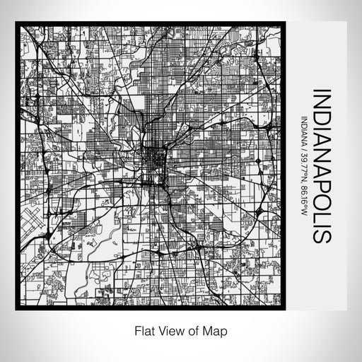 Rendered View of Indianapolis Indiana Map on 17oz Stainless Steel Insulated Tumbler in Matte White with Tactile Lines