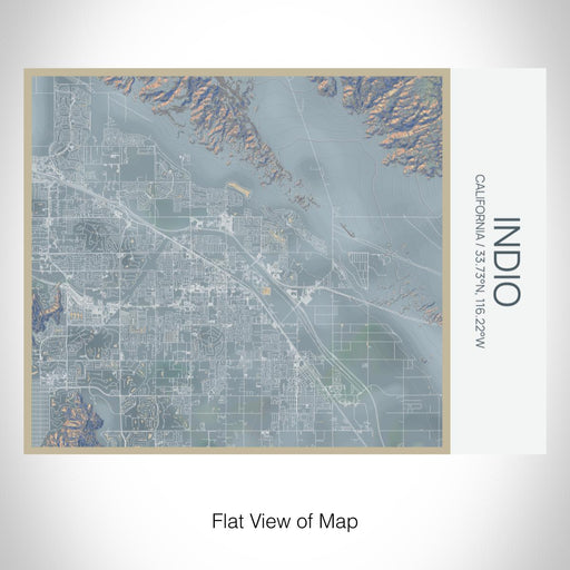 Rendered View of Indio California Map on 20oz Stainless Steel Insulated Bottle with Bamboo Top with printed afternoon style map