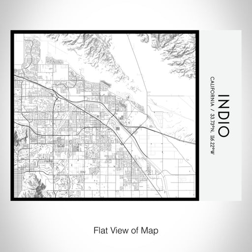 Rendered View of Indio California Map on 20oz Stainless Steel Insulated Bottle with Bamboo Top with printed classic style map