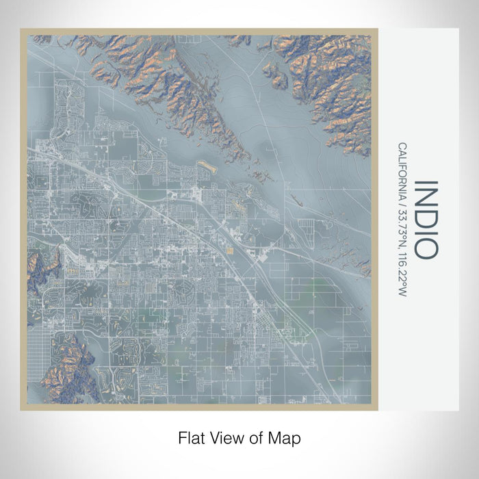 Rendered View of Indio California Map on 17oz Stainless Steel Insulated Tumbler in Afternoon Map Style