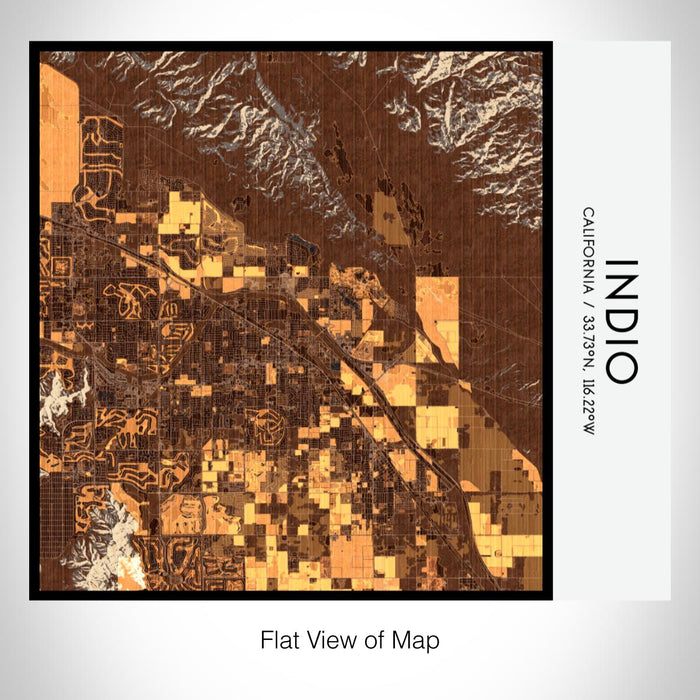 Rendered View of Indio California Map on 17oz Stainless Steel Insulated Tumbler in Ember Map Style