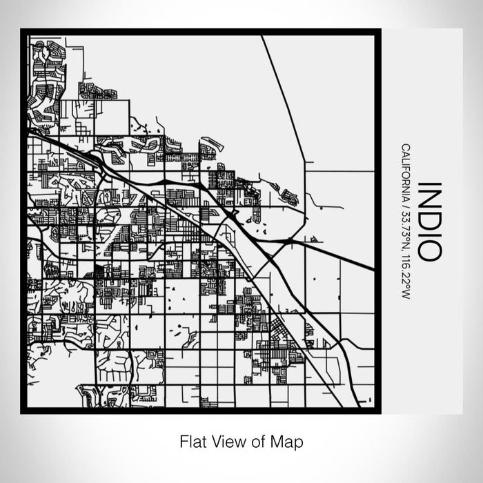 Rendered View of Indio California Map on 17oz Stainless Steel Insulated Tumbler in Matte White with Tactile Lines