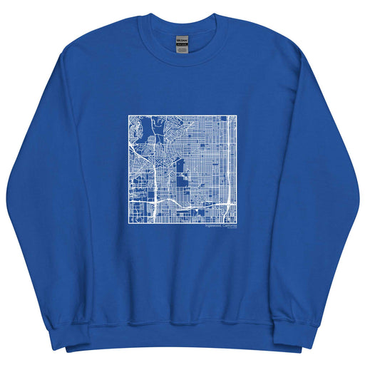 Inglewood California  Map Unisex Crewneck Sweater with City inscription in Royal Blue