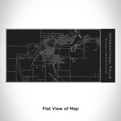 Rendered View of International Falls Minnesota Map Engraving on 17oz Stainless Steel Insulated Cola Bottle in Black