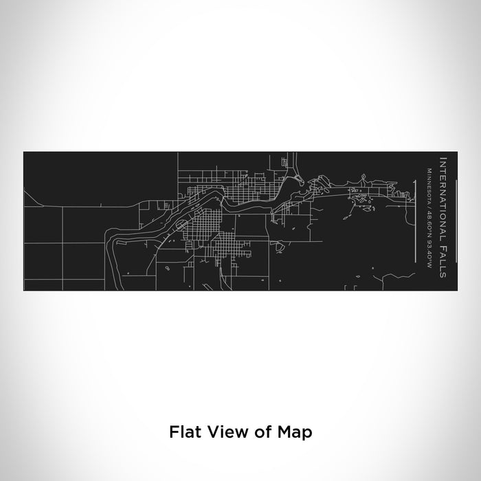 Rendered View of International Falls Minnesota Map Engraving on 10oz Stainless Steel Insulated Cup with Sliding Lid in Black