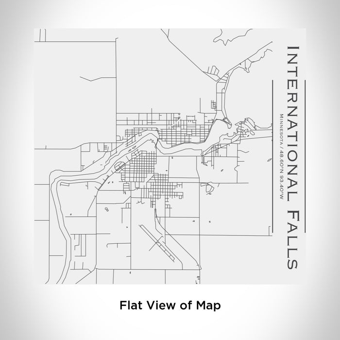 Rendered View of International Falls Minnesota Map Engraving on 17oz Stainless Steel Insulated Tumbler in White