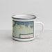 Right View Custom International Falls Minnesota Map Enamel Mug in Woodblock