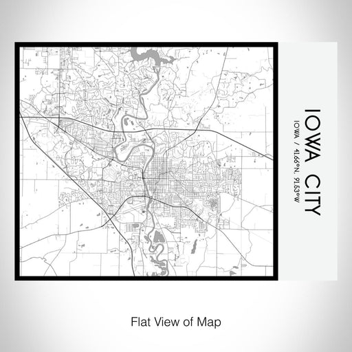Rendered View of Iowa City Iowa Map on 20oz Stainless Steel Insulated Bottle with Bamboo Top with printed classic style map