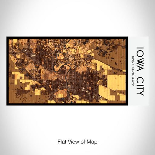 Rendered View of Iowa City Iowa Map on 17oz Stainless Steel Insulated Bottle with printed ember style map