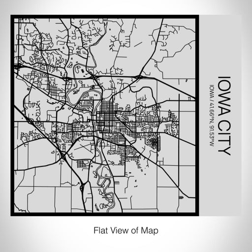 Rendered View of Iowa City Iowa Map on 17oz Stainless Steel Insulated Tumbler in Tactile Lines with Succulent in Background