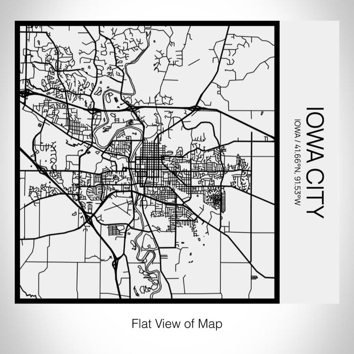 Rendered View of Iowa City Iowa Map on 17oz Stainless Steel Insulated Tumbler in Matte White with Tactile Lines