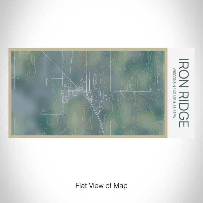 Rendered View of Iron Ridge Wisconsin Map on 17oz Stainless Steel Insulated Bottle with printed afternoon style map