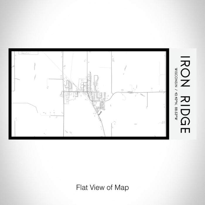 Rendered View of Iron Ridge Wisconsin Map on 17oz Stainless Steel Insulated Bottle with printed classic style map