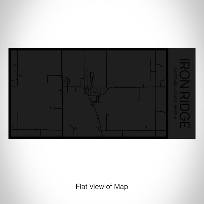 Rendered View of Iron Ridge Wisconsin Map on 17oz Stainless Steel Insulated Cola Bottle in Stainless in Matte Black