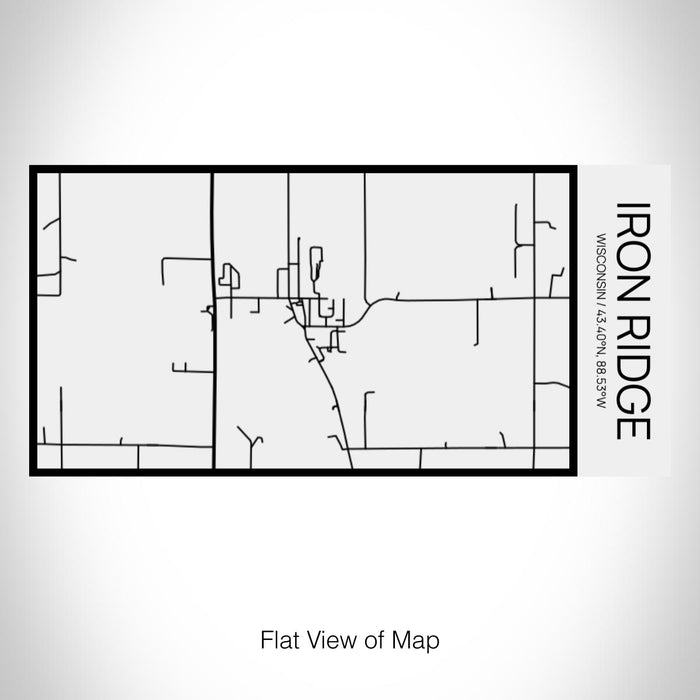 Rendered View of Iron Ridge Wisconsin Map on 17oz Stainless Steel Insulated Cola Bottle in Stainless in Matte White