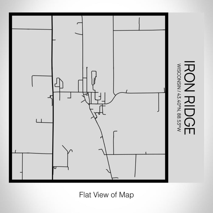 Rendered View of Iron Ridge Wisconsin Map on 17oz Stainless Steel Insulated Tumbler in Tactile Lines with Succulent in Background
