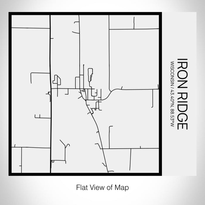 Rendered View of Iron Ridge Wisconsin Map on 17oz Stainless Steel Insulated Tumbler in Matte White with Tactile Lines