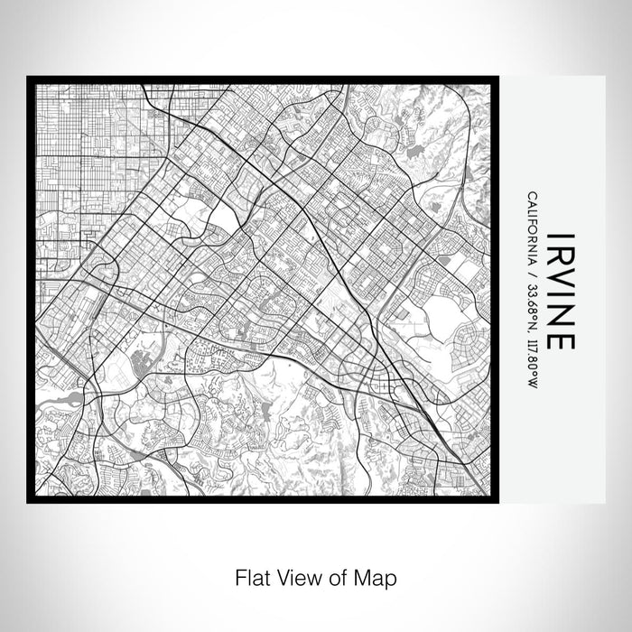 Rendered View of Irvine California Map on 20oz Stainless Steel Insulated Bottle with Bamboo Top with printed classic style map