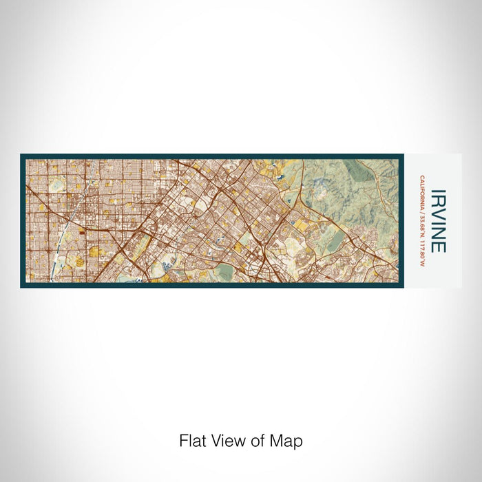 Rendered View of Irvine California Map on 10oz Stainless Steel Insulated Cup in Woodblock with Sliding Lid