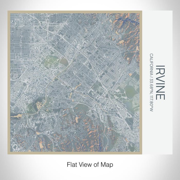 Rendered View of Irvine California Map on 17oz Stainless Steel Insulated Tumbler in Afternoon Map Style
