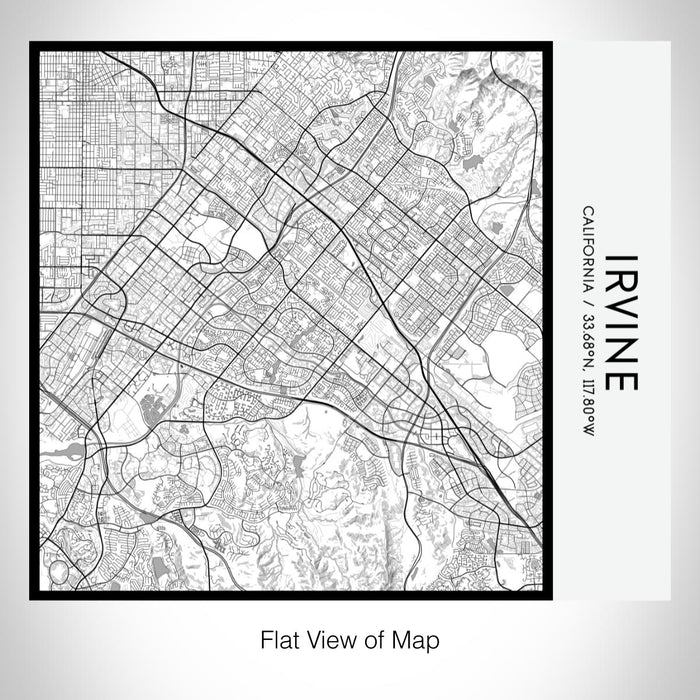 Rendered View of Irvine California Map on 17oz Stainless Steel Insulated Tumbler in Classic Map Style