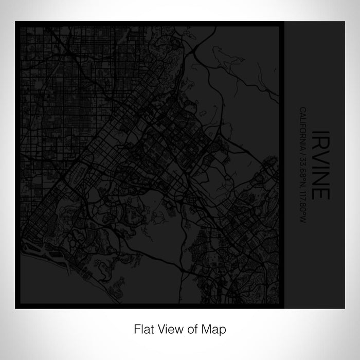 Rendered View of Irvine California Map on 17oz Stainless Steel Insulated Tumbler in Matte Black with Tactile Lines