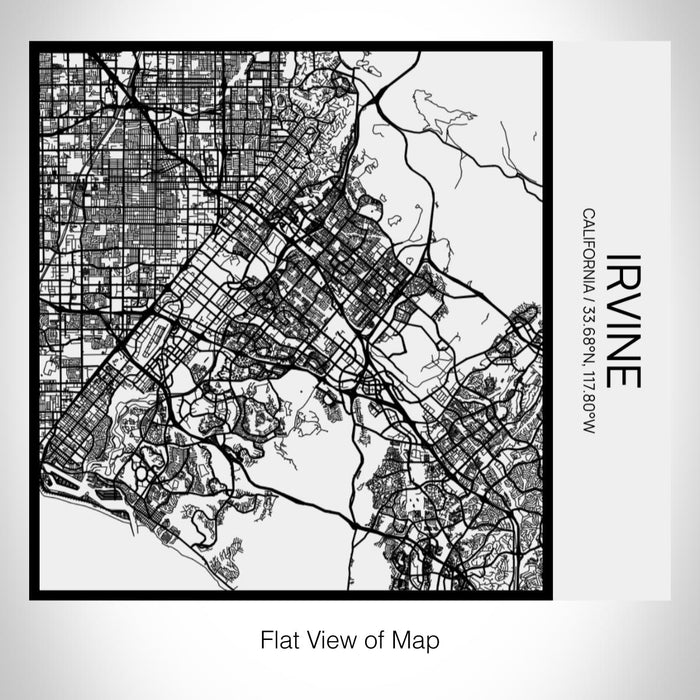 Rendered View of Irvine California Map on 17oz Stainless Steel Insulated Tumbler in Matte White with Tactile Lines