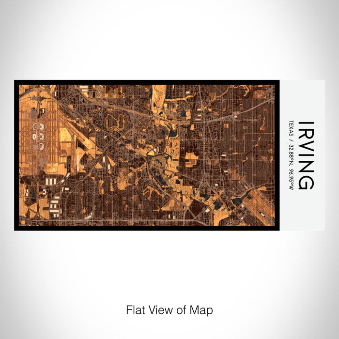 Rendered View of Irving Texas Map on 17oz Stainless Steel Insulated Bottle with printed ember style map