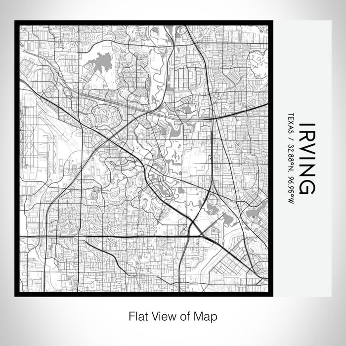 Rendered View of Irving Texas Map on 17oz Stainless Steel Insulated Tumbler in Classic Map Style