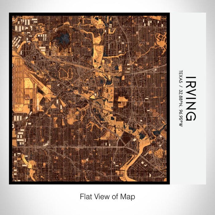 Rendered View of Irving Texas Map on 17oz Stainless Steel Insulated Tumbler in Ember Map Style