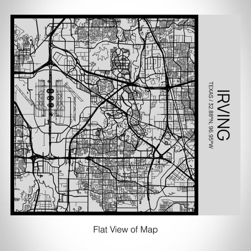 Rendered View of Irving Texas Map on 17oz Stainless Steel Insulated Tumbler in Tactile Lines with Succulent in Background
