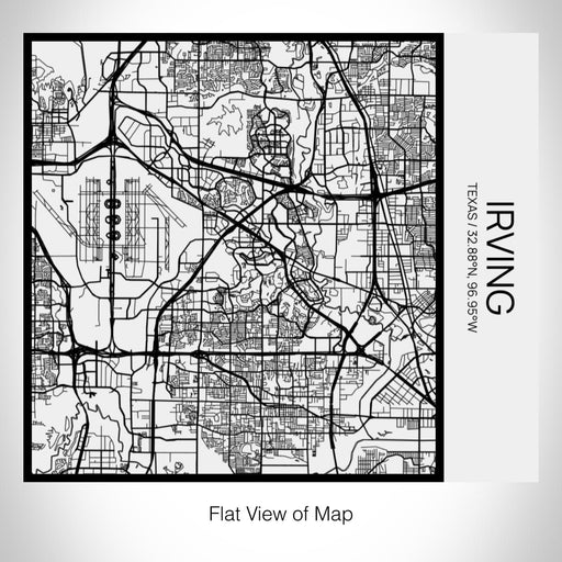 Rendered View of Irving Texas Map on 17oz Stainless Steel Insulated Tumbler in Matte White with Tactile Lines