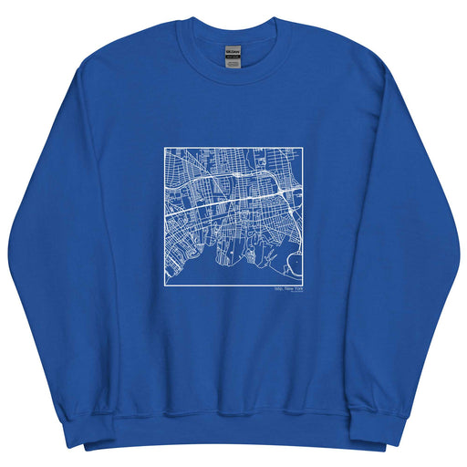 Islip New York  Map Unisex Crewneck Sweater with City inscription in Royal Blue