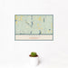 12x18 Itasca Minnesota Map Print Landscape Orientation in Woodblock Style With Small Cactus Plant in White Planter