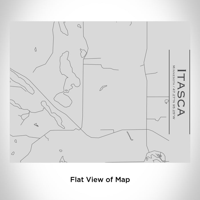 Rendered View of Itasca Minnesota Map Engraving on 20oz Stainless Steel Insulated Bottle with Bamboo Top