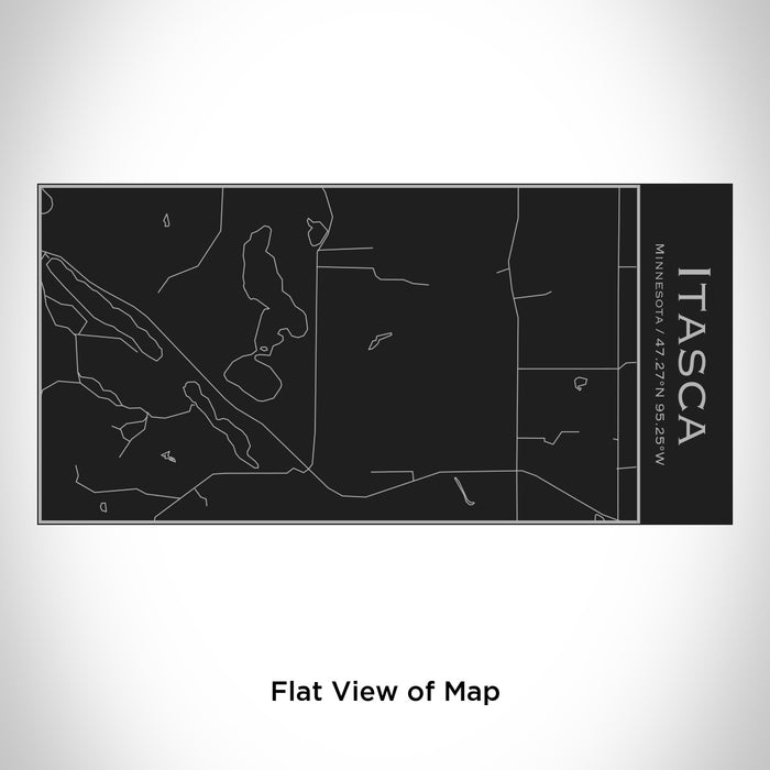 Rendered View of Itasca Minnesota Map Engraving on 17oz Stainless Steel Insulated Cola Bottle in Black